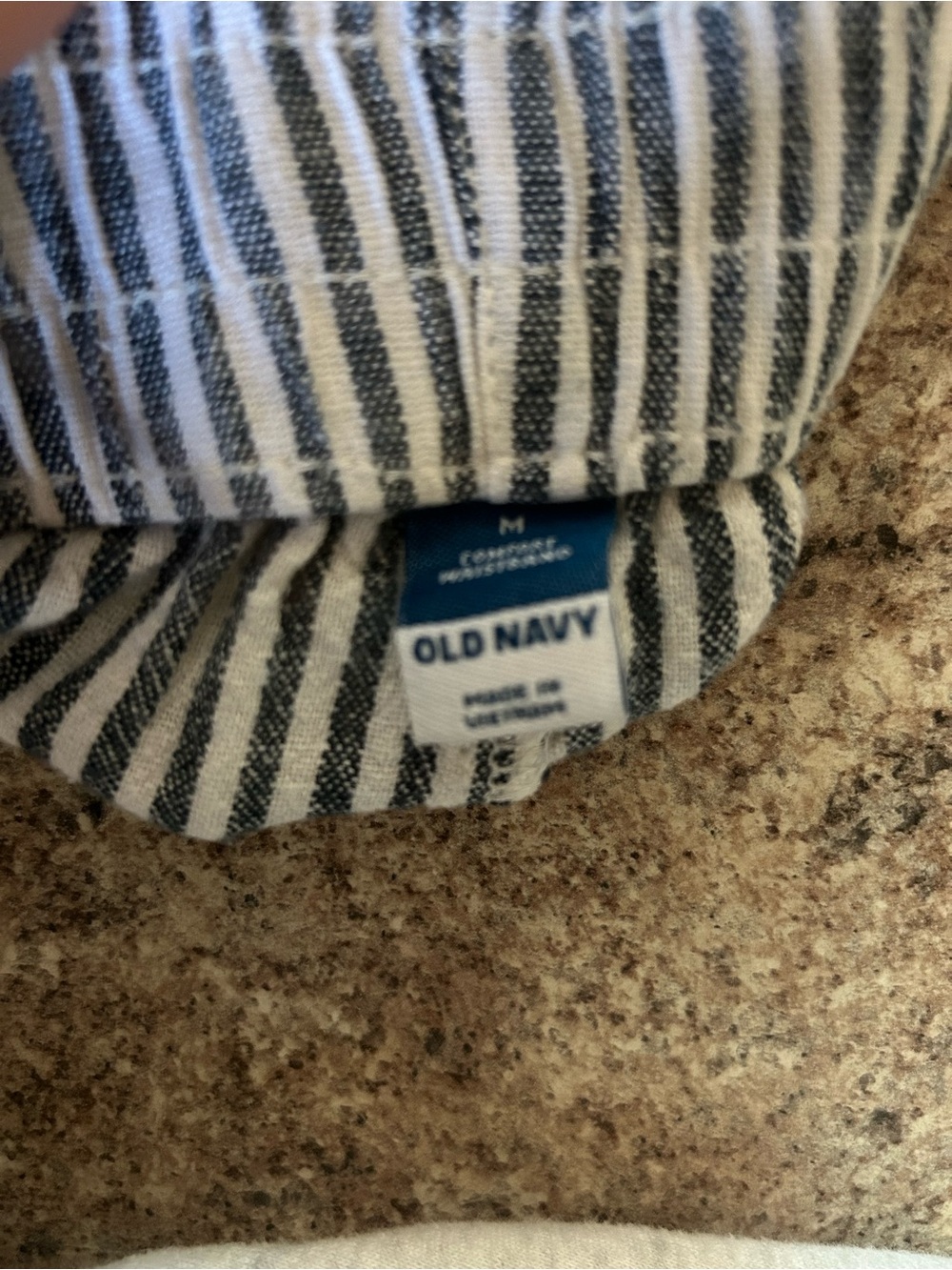 Old Navy Blue & White Striped High-Waist Women's Shorts Size M - Picture 4 of 4